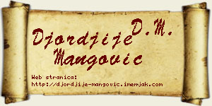 Đorđije Mangović vizit kartica
